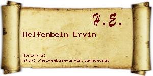 Helfenbein Ervin névjegykártya