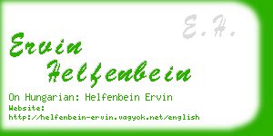 ervin helfenbein business card